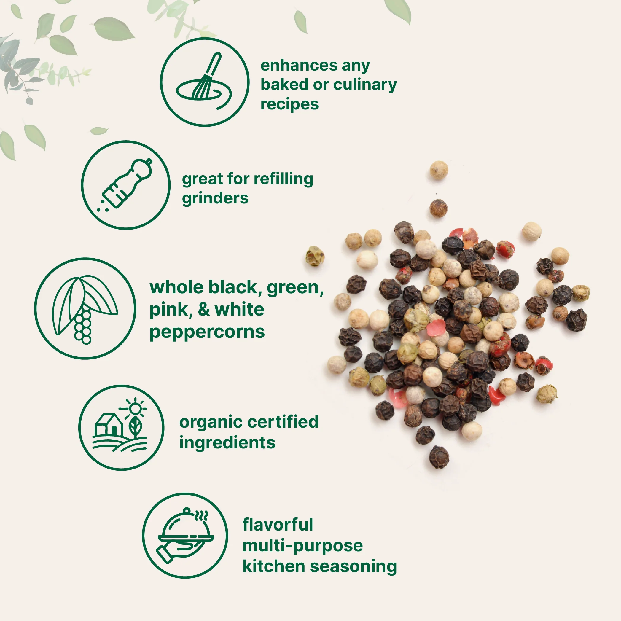 Micro Ingredients Organic Whole Rainbow Peppercorn Blend - Image 3