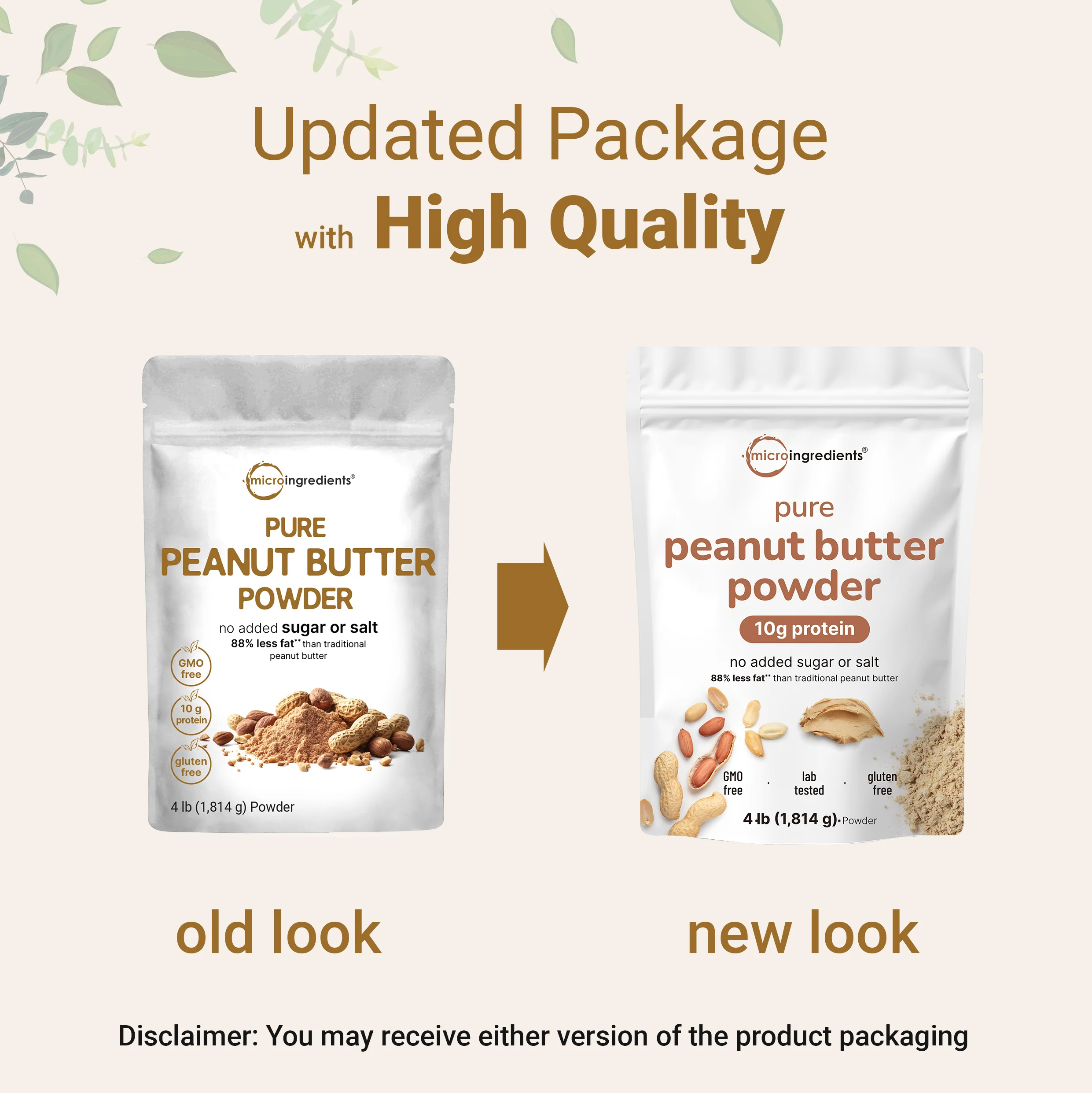 Micro Ingredients Pure Peanut Powder, 4lbs (106 Servings) | 10g Protein & 88% Less Fat - Image 3