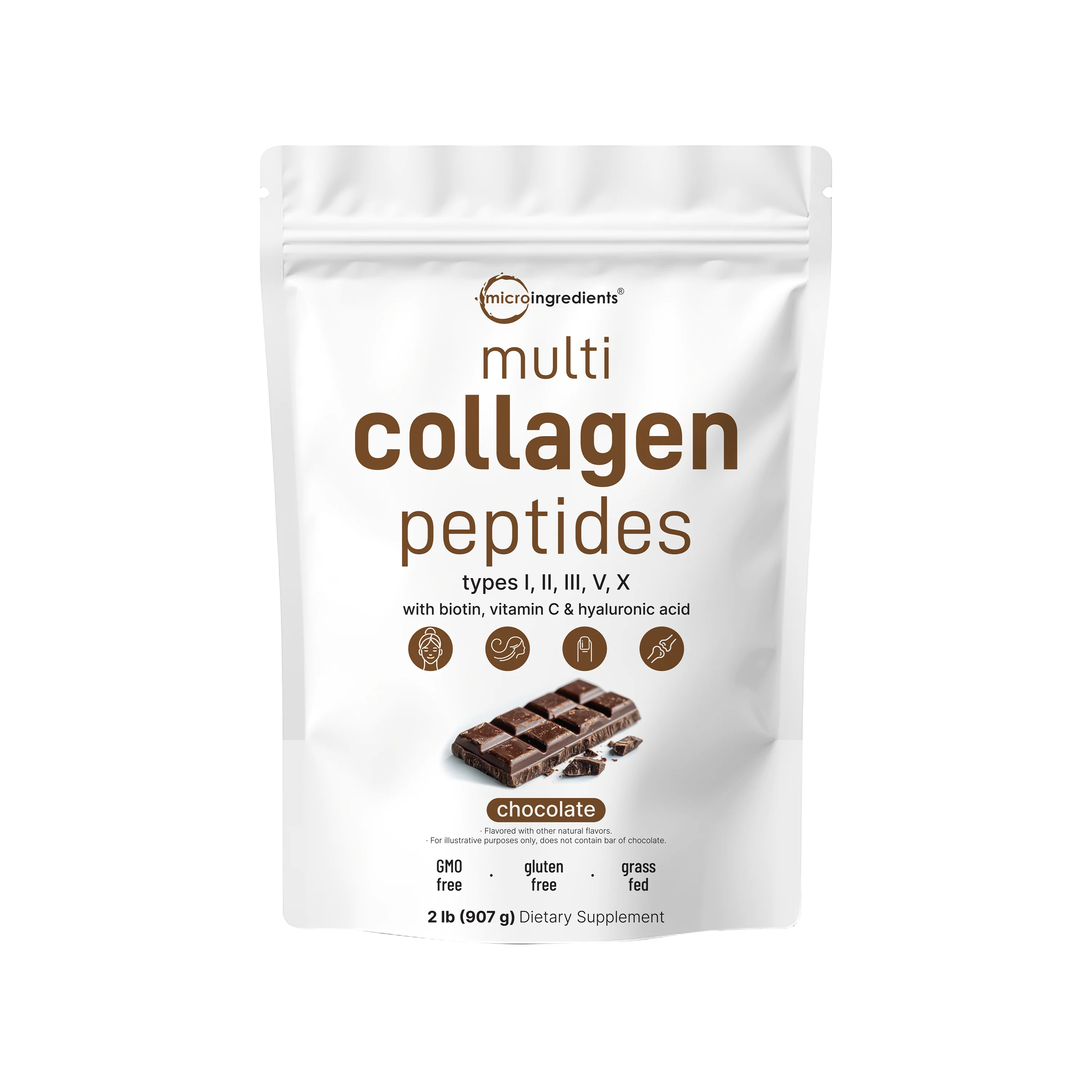 Micro Ingredients Multi Collagen Peptides Powder - Hydrolyzed Protein Peptides (Type I,II,III,V,X) with Hyaluronic Acid, Biotin & Vitamin C Unflavored - Image 9