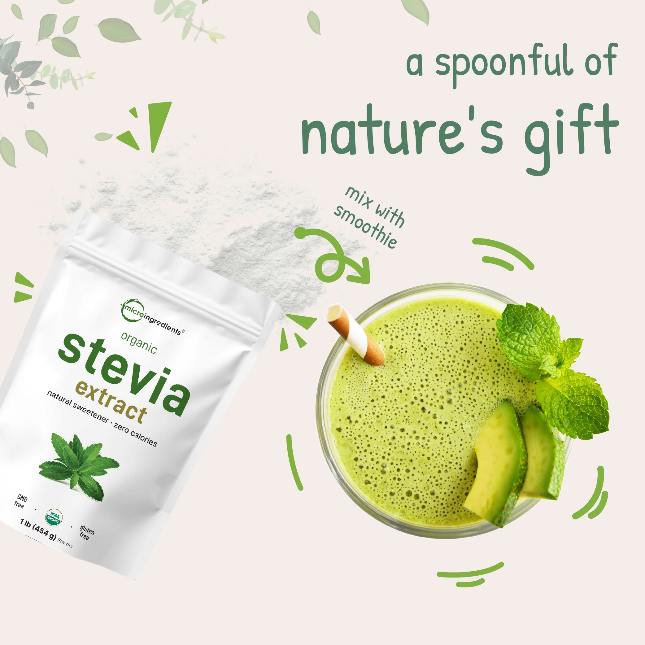 Micro Ingredients Pure Organic Stevia Powder, 1 Pound - Image 6