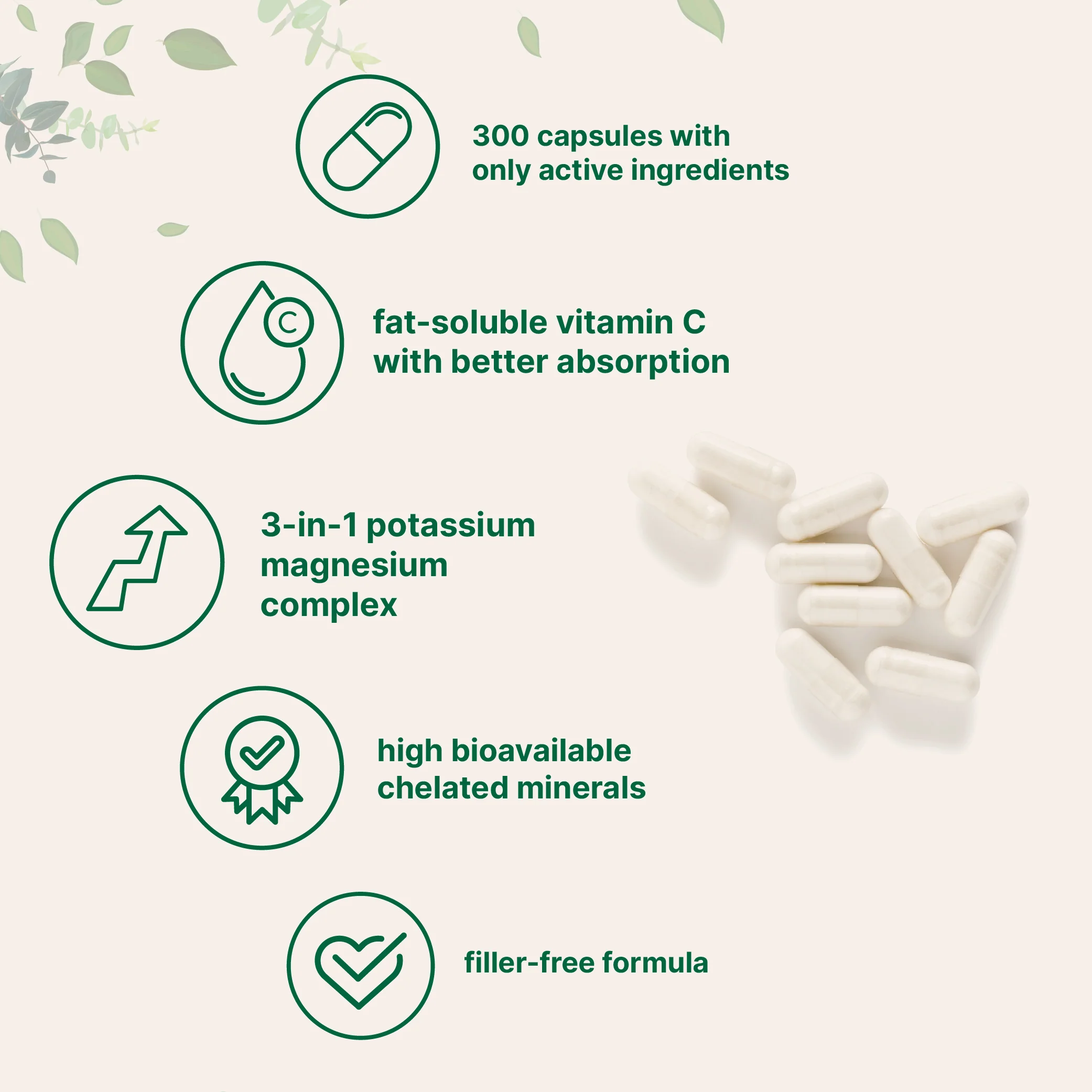 Micro Ingredients Pure Potassium Magnesium Supplement, 300 Capsules - Image 3
