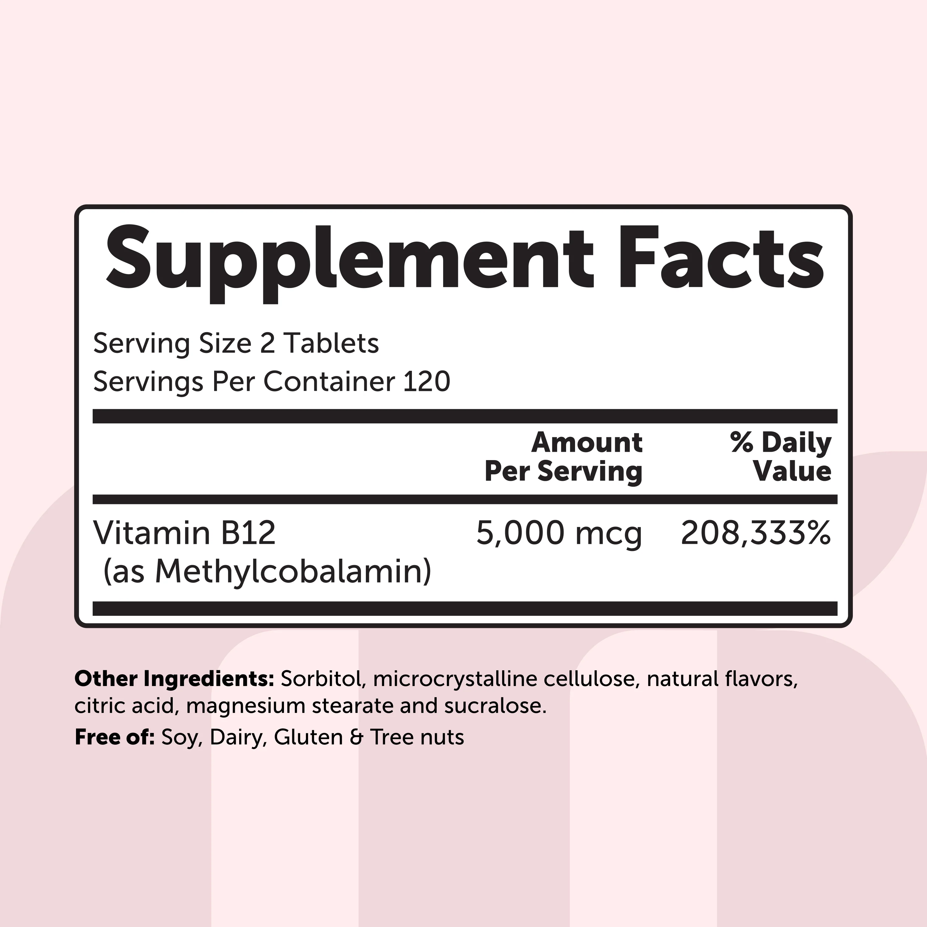 Micro Ingredients Vitamin B12 5000mcg | Methyl B12 Active Form – 240 Chewable Tablets - Image 3