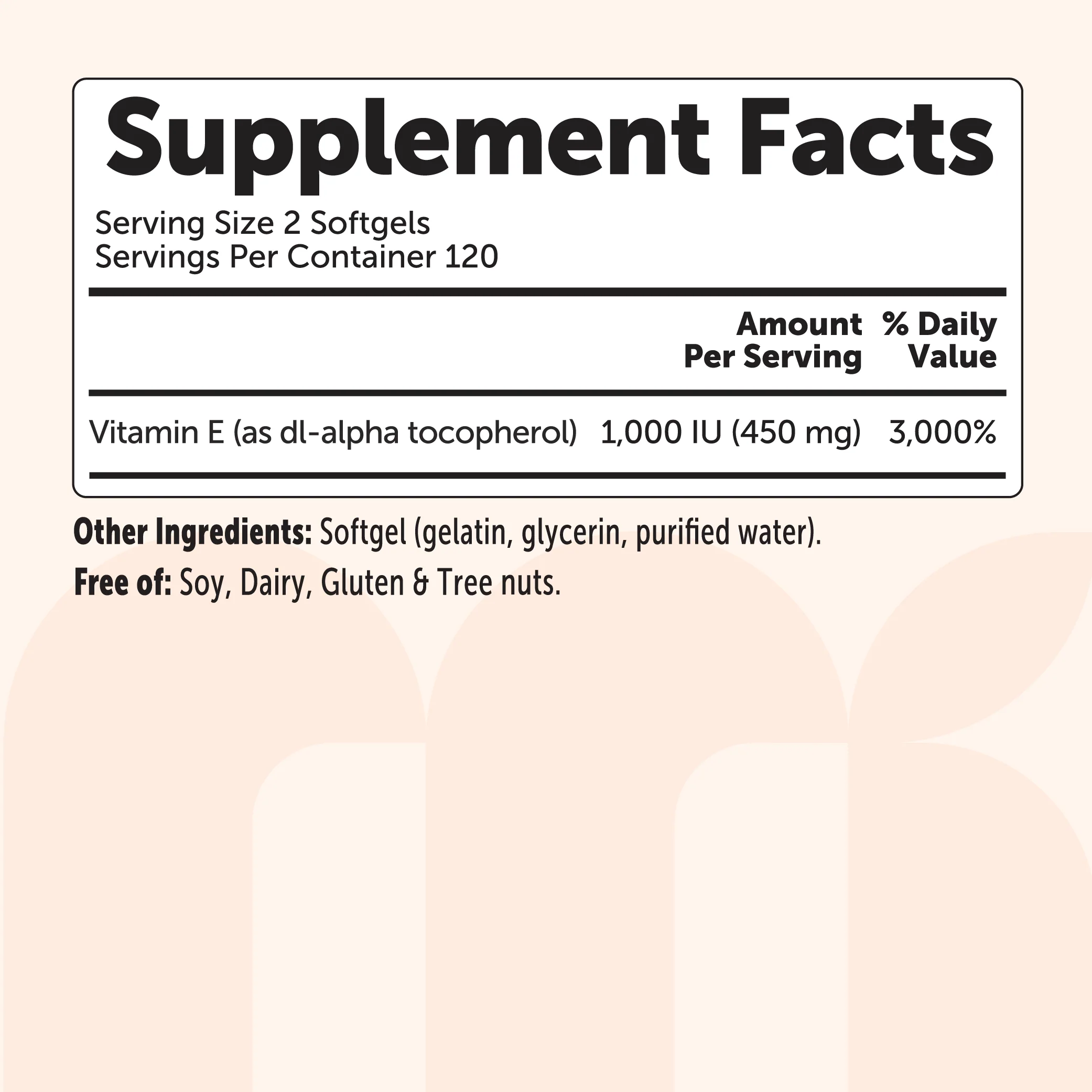 Micro Ingredients Vitamin E 1000 IU, 240 Softgels - Image 3